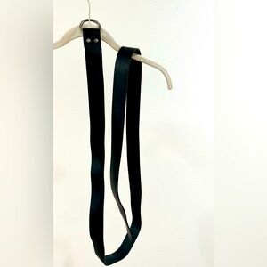 NWOT 74inc(6'2) Faux Leather Belt No Pin Half Circle Buckle Waist Belt